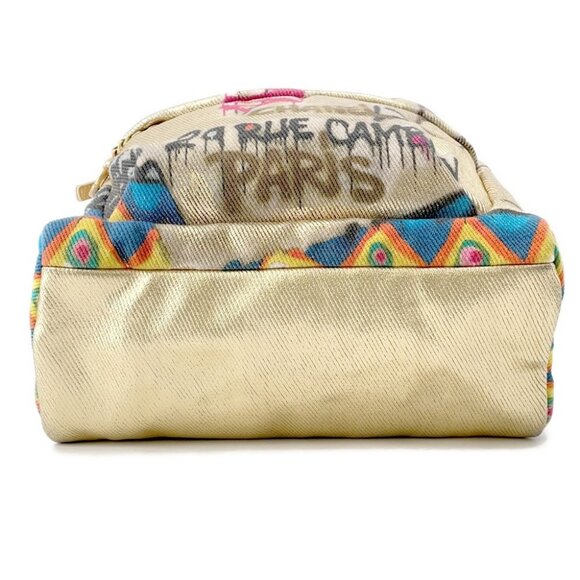 CHANEL CC Logo Graffiti Backpack Canvas/Leather Gold/Multicolor AS0867 - Picture 6 of 14